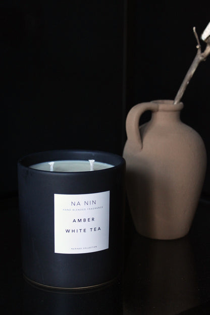 Amber & White Tea Candle / Available in Multiple Sizes