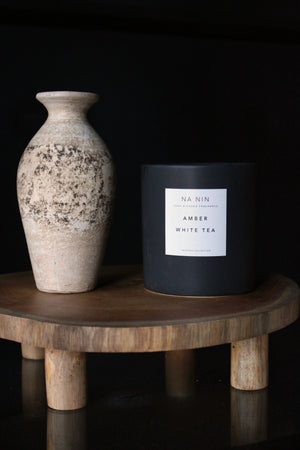 Amber & White Tea Candle / Available in Multiple Sizes