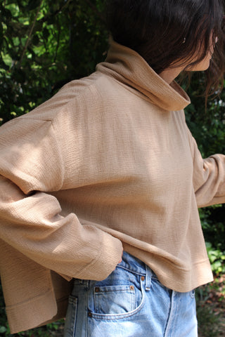 Na Nin Dell Waffled Cotton Pullover / Available in Natural, Faded Black, Toffee