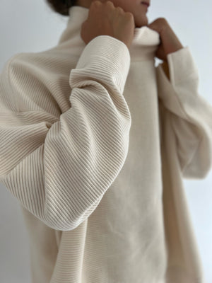 Na Nin Mia Rippled Cotton Pullover / Available in Cream, Faded