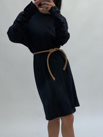 Vintage Midnight Wool Dolman Sleeve Dress