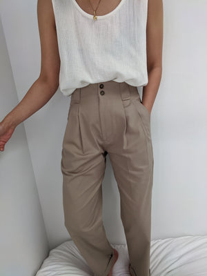 Na Nin Townes Cotton Twill Trouser  / Available in Khaki & Onyx
