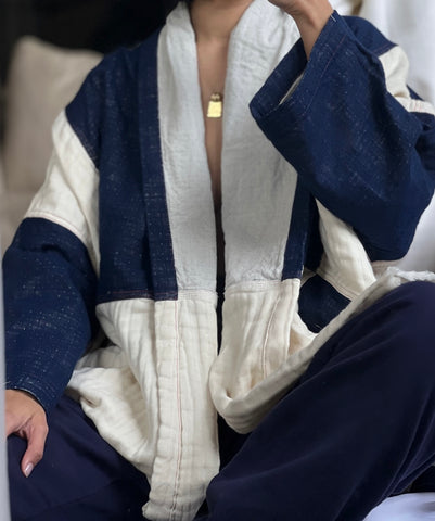 Atelier Delphine Haori Coat Five Layer Gauze / Available in Denim Kinari