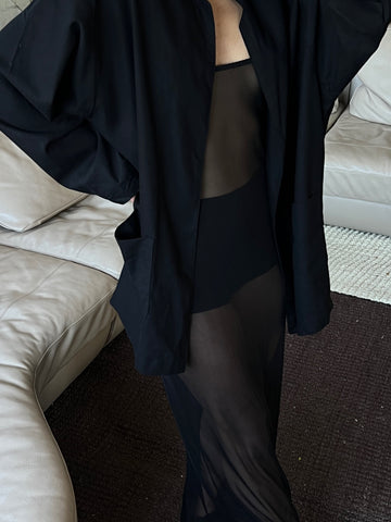 Kye Intimates Overlay Slip Dress / Available in Black & Bone