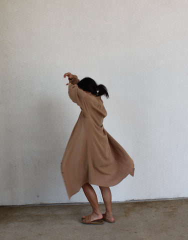 Na Nin Gloria Waffled Cotton Tunic Dress / Available in Natural, Faded Black, Toffee