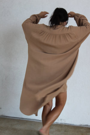 Na Nin Gloria Waffled Cotton Tunic Dress / Available in Natural, Faded Black, Toffee