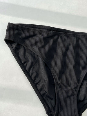 Andie Swim Ribbed Bikini Bottom / Available in Black