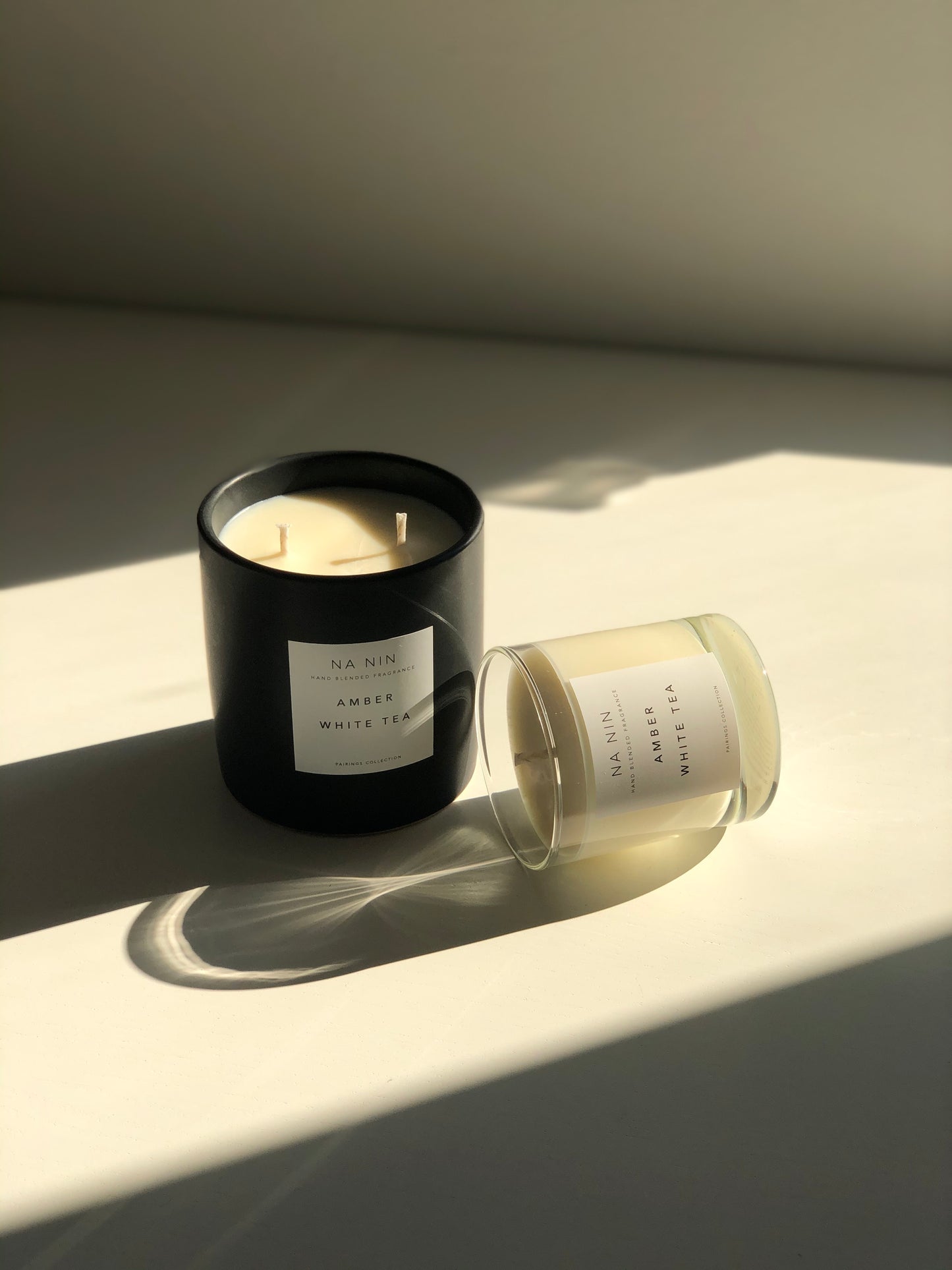 Amber & White Tea Candle / Available in Multiple Sizes