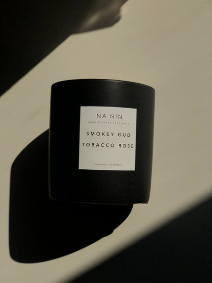 Smokey Oud & Tobacco Rose Candle / Available in Multiple Sizes