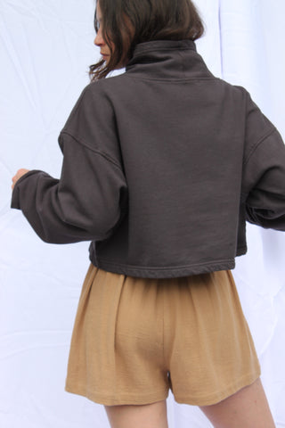 Na Nin Raven Cropped Pullover / Available in Eggshell, Faded Black, Midnight, Topiary