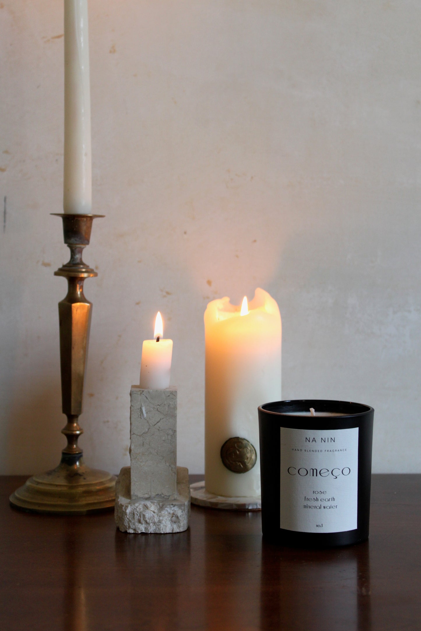 Começo No. 1 Candle / Rose, Fresh Earth, Mineral Water