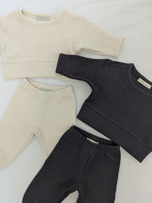 Na Nin Mini Margot Rippled Cotton Sweatshirt / Available in Cream & Faded Black