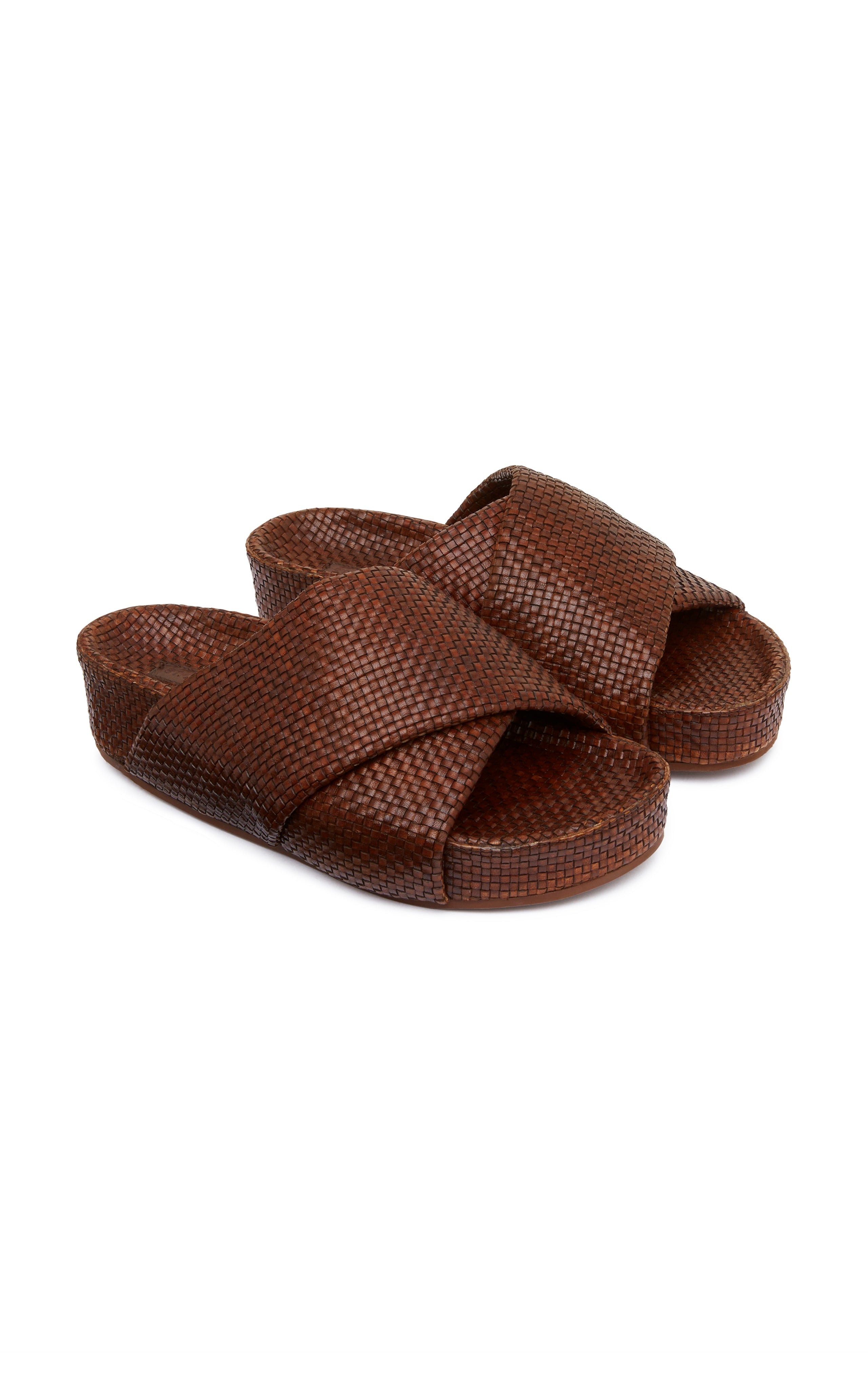 St. Agni Woven Flatform Slide / Available in Antique Tan and Black