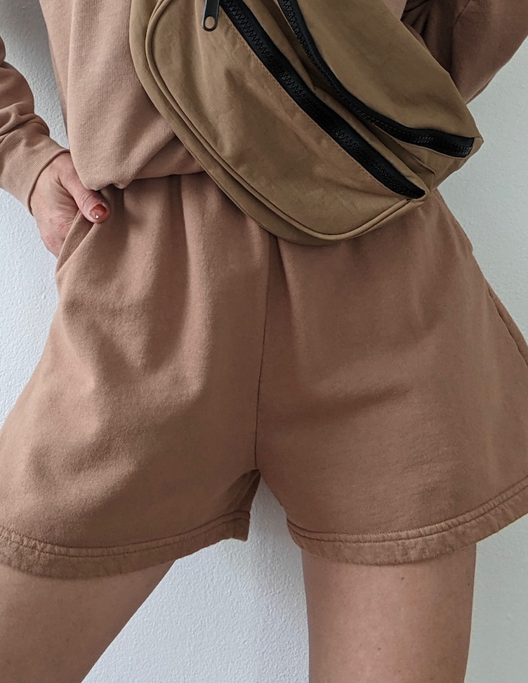 Na Nin Stanley Cotton Sweatshorts Available in Almond Eggshell