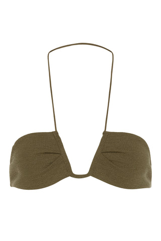 Ziah Neal Halter Top / Available in Olive Bouclê