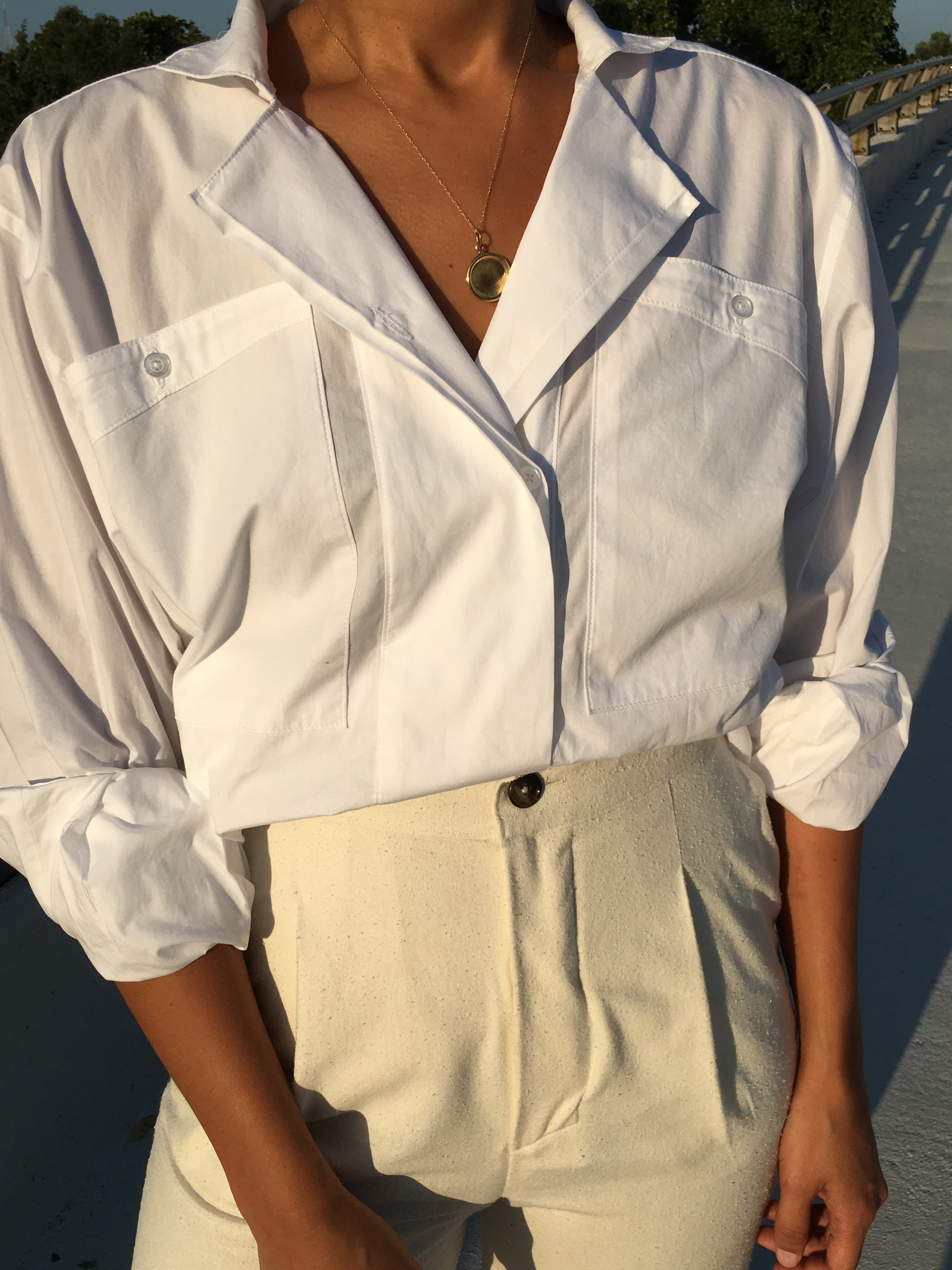 Na Nin Clarke buy Cotton Poplin Button Up in Evergreen