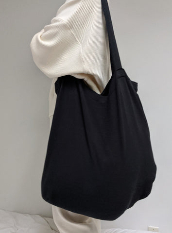 Na Nin Benny Waffled Cotton Tote / Available in Natural & Faded Black