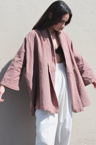 Atelier Delphine Haori Coat / Available in Baked Coral and Stone