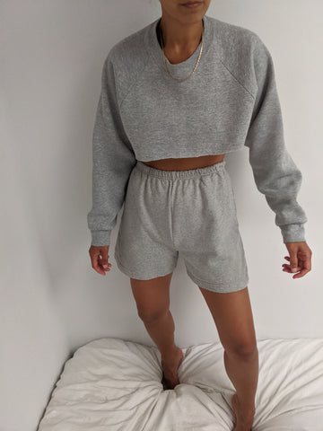 Na Nin Stanley Cotton Sweatshorts / Available in Heather Grey