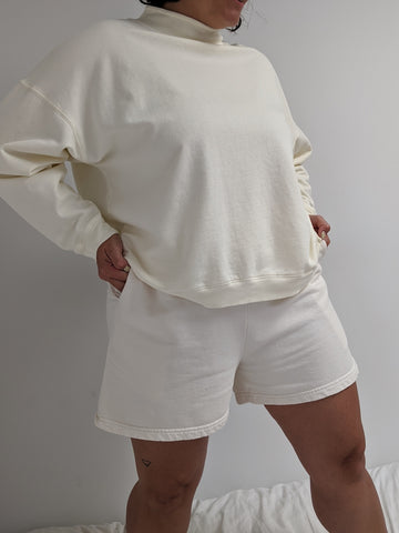 Na Nin Stanley Cotton Sweatshorts / Available in Almond, Eggshell, Faded Black