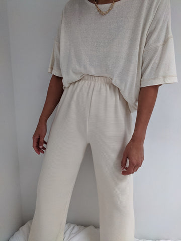 Na Nin Patricia Rippled Cotton Pant / Available in Cream & Faded Black ...