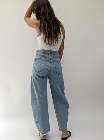 Luna High Rise Pieced Taper Jean