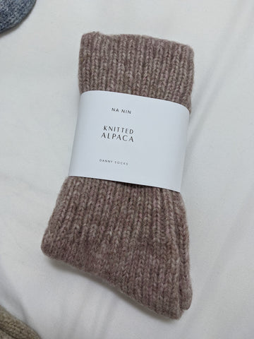 Na Nin Danny Knitted Alpaca Socks / Available in Ivory, Lilac, Oat, Umber, Sky