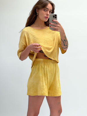 Na Nin + Shannon Studio Chloe Cotton Jersey Shorts / Available in Sunshine