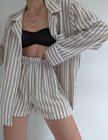 Na Nin Chloe Striped Gauze Short / Available in Sky & Sand Stripe