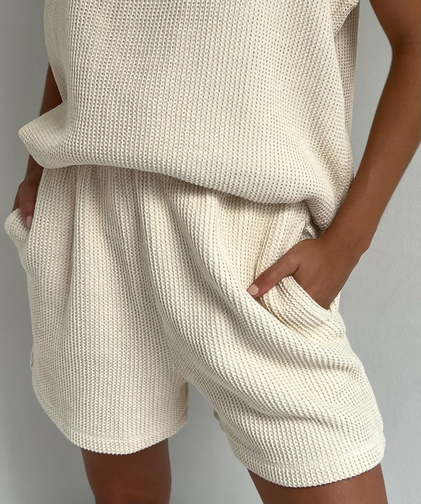 Chloe Knitted Cotton Rib Shorts