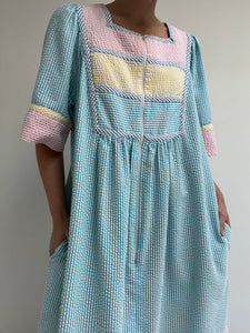 Lovely Vintage Colorful Seersucker Dress