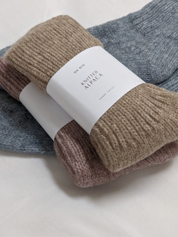 Na Nin Danny Knitted Alpaca Socks / Available in Ivory, Lilac, Oat, Umber, Sky