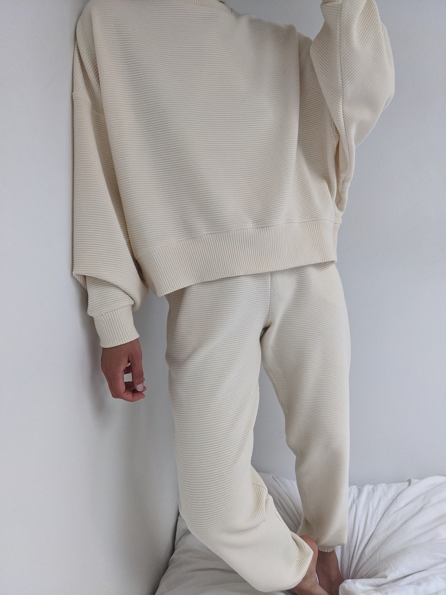 Na Nin Franklin Rippled Cotton Sweatpant / Available in Cream, Faded B ...