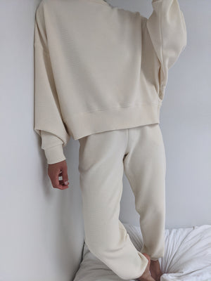 Na Nin Franklin Rippled Cotton Sweatpant / Available in Cream, Faded Black, Cinnamon