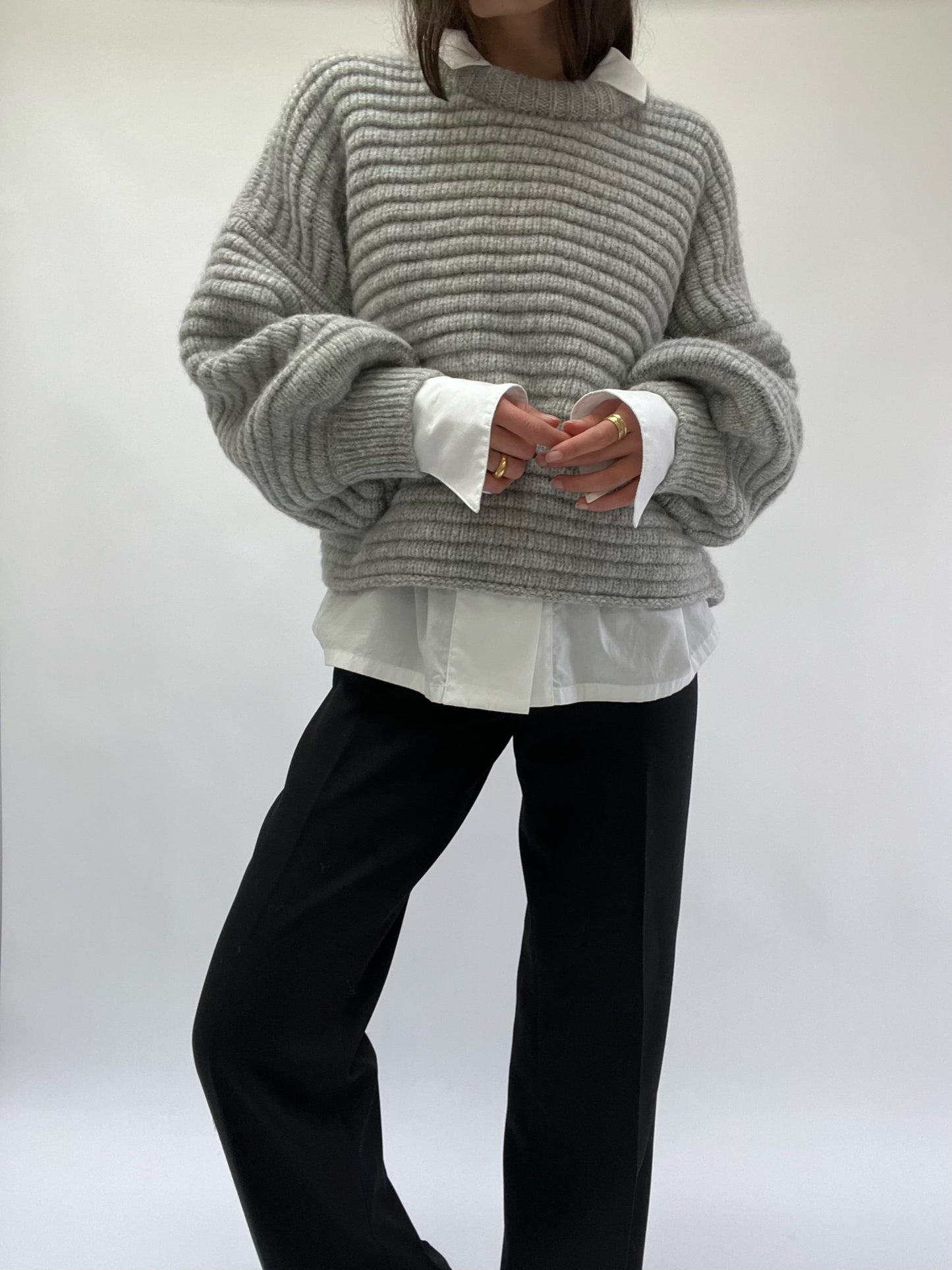 Romy Knitted Alpaca Balloon Sleeve Sweater