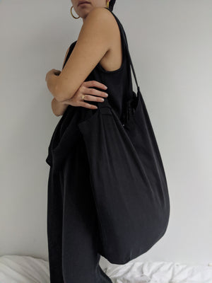 Na Nin Benny Waffled Cotton Tote / Available in Natural & Faded Black