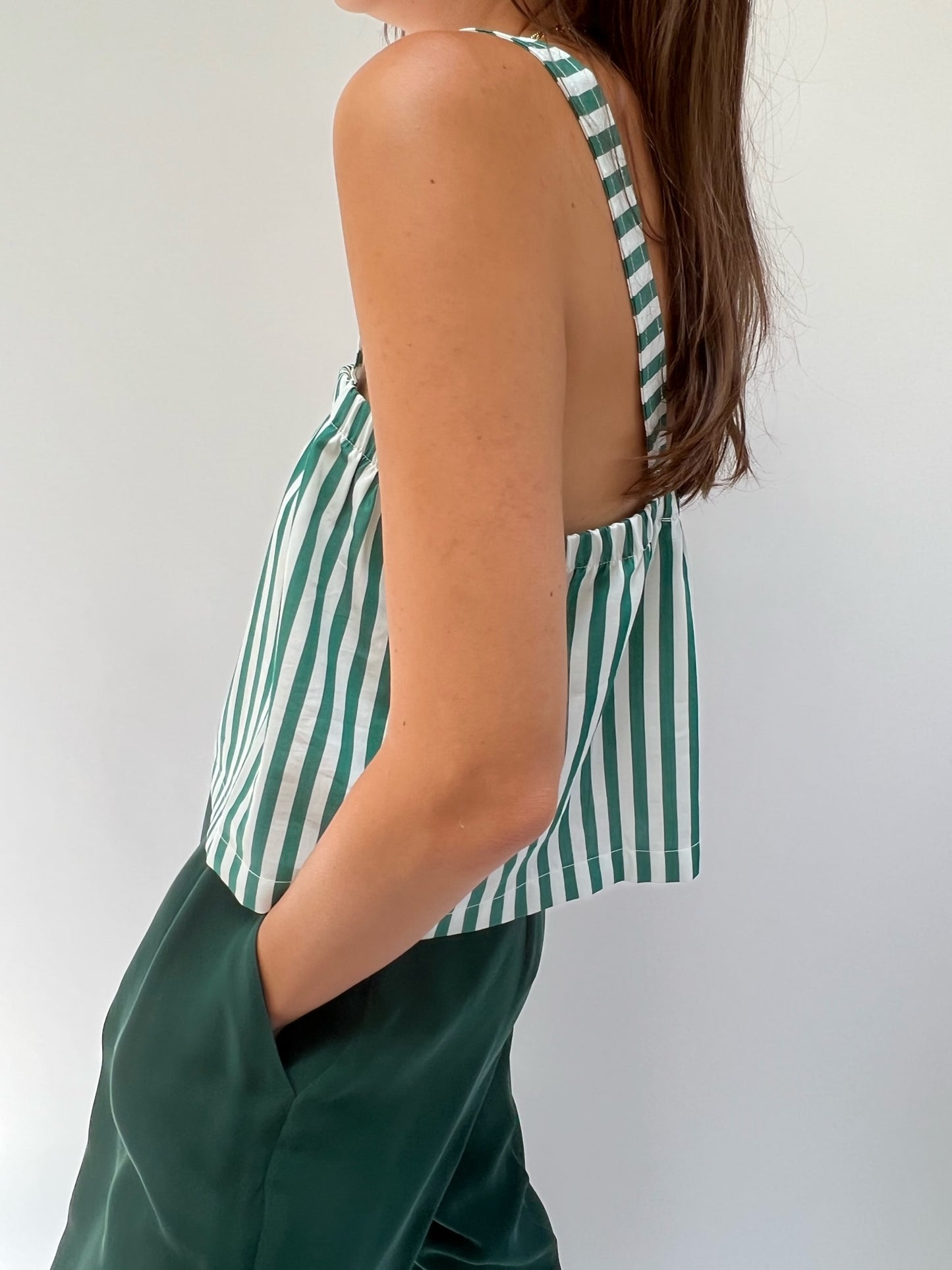 Sabina Striped Poplin Top