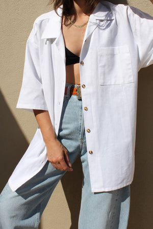 Na Nin Timmy Linen Cotton Button Up / Available in White