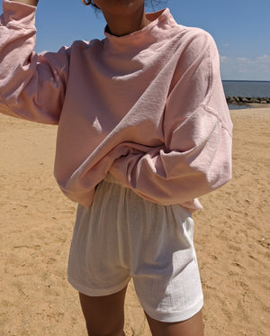 Na Nin James Spring/Summer Cotton Mock Neck Sweatshirt / Available in Lilac, Petal, Pool
