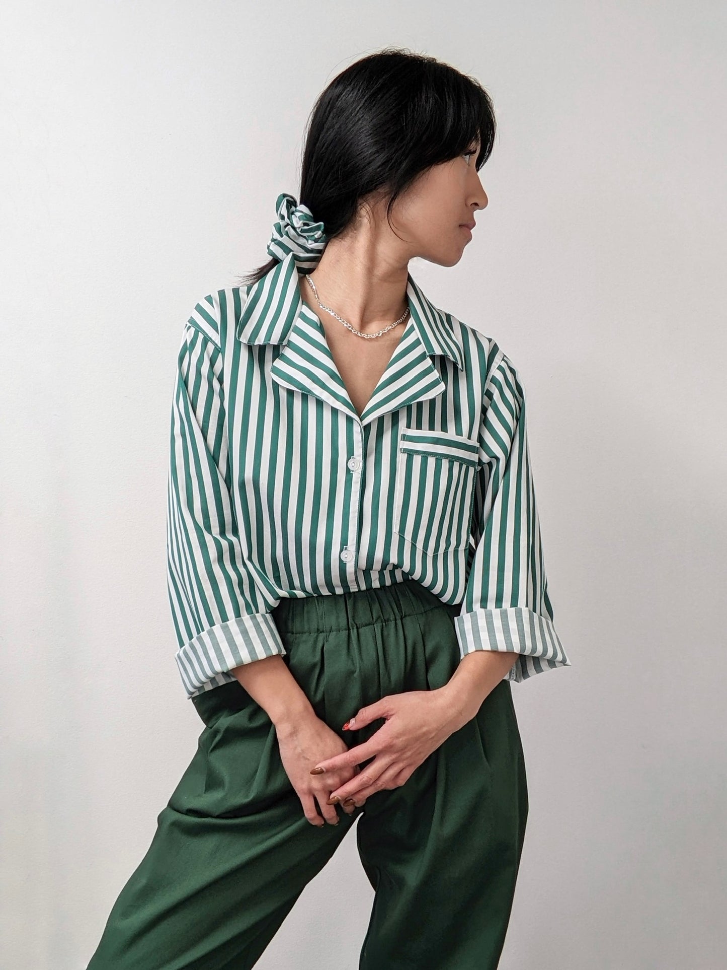 Striped Poplin Scrunchie