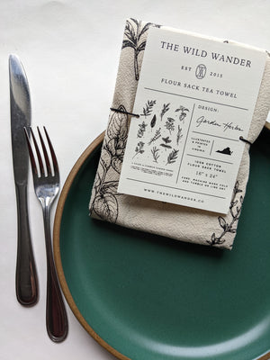 The Wild Wander Garden Herbs Tea Towel