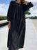 Eunice Raw Silk Muumuu in Black