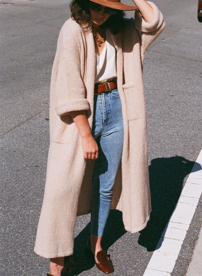 Haori Extra Long Alpaca Sweater Coat