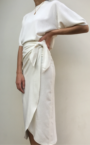 White rayon wrap sales skirt